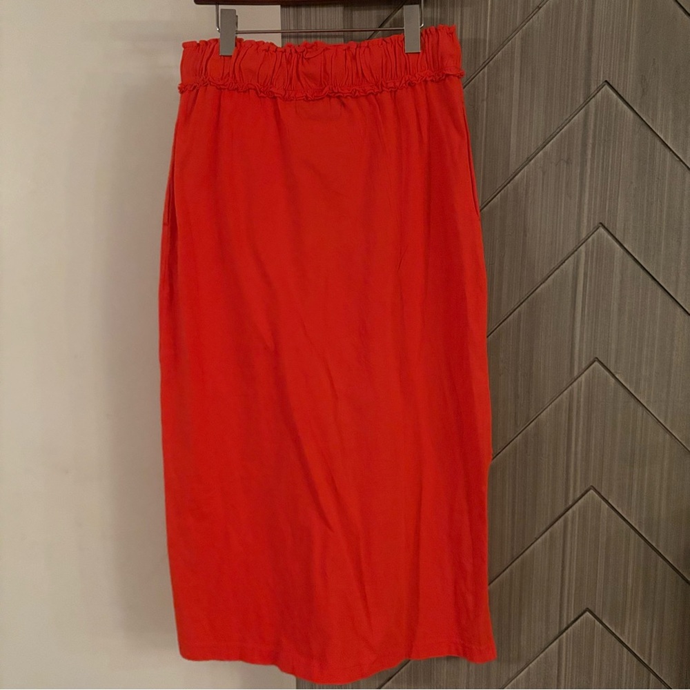 Free People Free-est Cherry Tomato Red Women's Midi Skirt Cotton Size Small - Picture 6 of 12